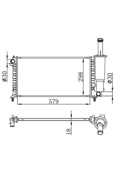 Ori BFI021018 Radyatör Brazing Mt 579X298X18 Punto II 1.2İ 99 61881 ürün görseli 1