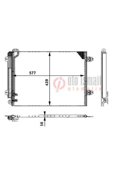 Ori CVW083 Klima Radyatörü Passat B6 05- B7 10- Cc 08- 615X425X16 ürün görseli 1
