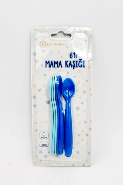 Beysüs 6’lı Bebek Mama Kaşığı Mavi - Resim 2