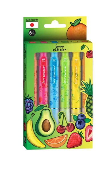 Serve Deep Uçlu Kalem Meyve Serisi 07mm - 6'lı Set ürün görseli 1
