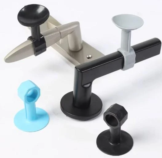 CM-072 Vantuzlu Geçmeli Kapı Kolu Stoper 4lü Set Beyaz - Resim 3