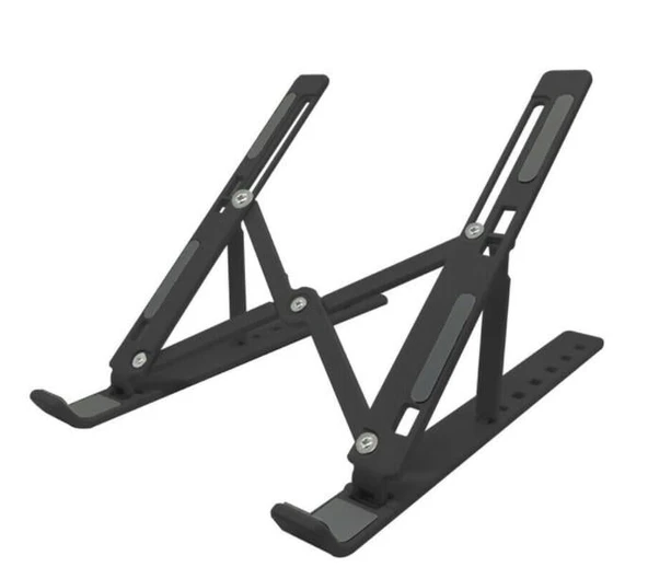 7 Kademeli Ayarlı Katlanabilir Laptop Tablet Standı Siyah ürün görseli 1