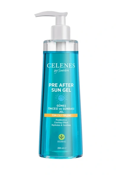 Celenes Herbal Güneş Öncesi ve Sonrası Nemlendirici & Ferahlatıcı Jel – Bitkisel İçerikli, 200 ml ürün görseli 1