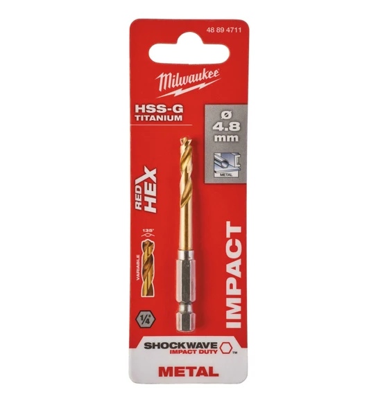 Milwaukee Metal Matkap Ucu Hex Girişli 4.8MM 48894711 ürün görseli 1
