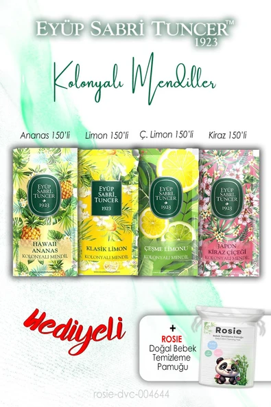 Kiraz, Ananas ve Limonlar Kolonyalı Mendil ve ROSIE ürün görseli 1