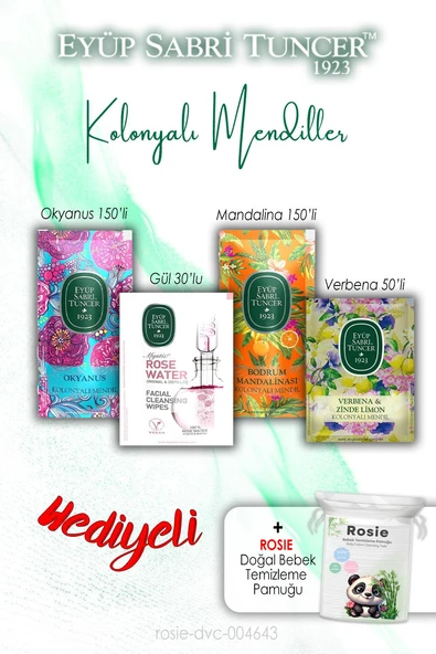 Okyanus, Verbena Limon, Mandalina ve Gül Kolonyalı Mendiller ve ROSIE ürün görseli 1