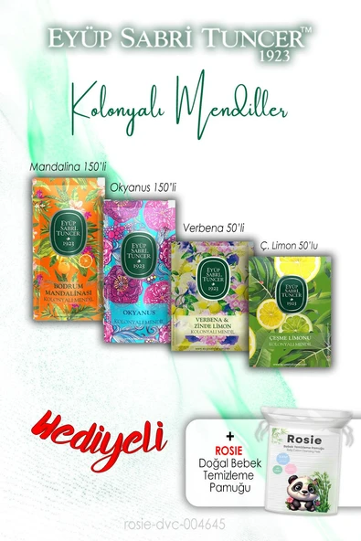 Okyanus, Verbena, Mandalina ve Limon Kolonyalı Mendil ve ROSIE ürün görseli 1
