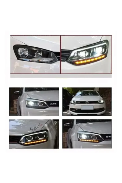 VOLKSVAGEN POLO 6R 6C 2009-2017 PASSAT B8 DİZAYN LEDLİ ÖN FAR ürün görseli 1