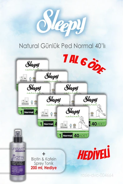 Sleepy 40'lı Natural Günlük Normal 7 AL 6 ÖDE ve 200 ML Tonik Hediye ürün görseli 1