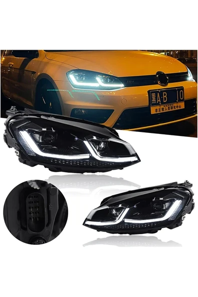 Volksvagen Golf 7 Mk7 2014-2015 J Dizayn Ön Far ürün görseli 1