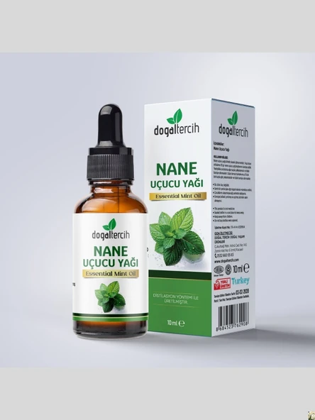 Doğaltercih %100 Saf Katkısız Nane Uçucu Yağı (Peppermint Oil) 10 ml, Damlalıklı Şişede Seyreltilmemiş Nane Yağı ürün görseli 1