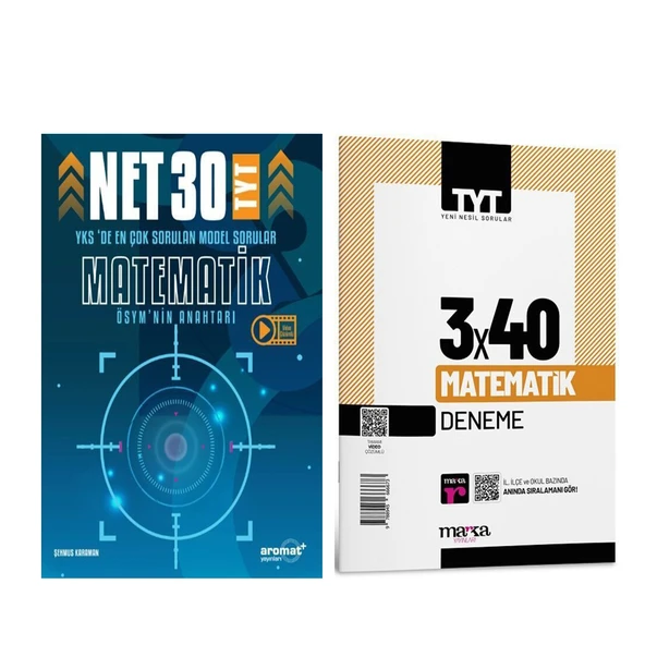 Aromat Yayınları TYT Matematik 30 Net Model Sorular ve Marka 3 x 40 Deneme Seti 2 Kitap ürün görseli 1