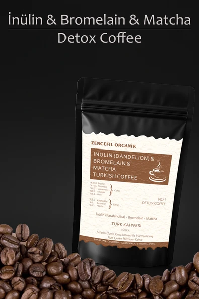 İnülin Ve Bromelain Coffee Türk Kahvesi 100 Gr. Karahindiba & Bromelain & Matcha Kahvesi ürün görseli 1