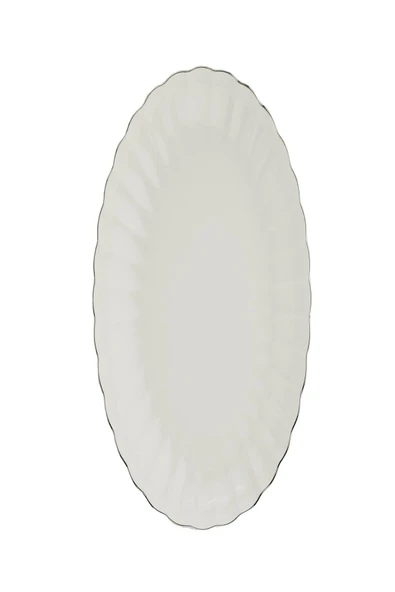 Kütahya Porselen Bone Luz Platin File Kayık Tabak 24x17cm Tekli BNLZF24KY220 ürün görseli 1