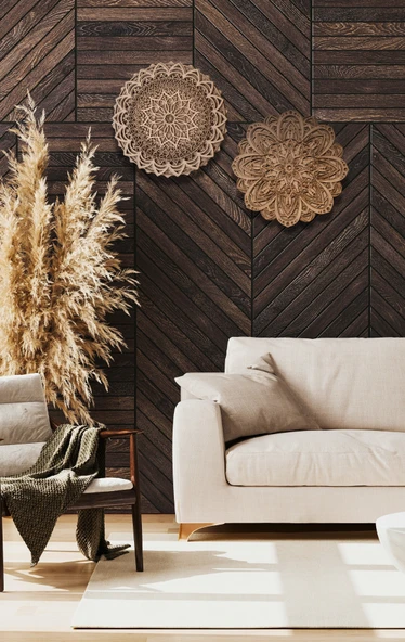 Aluradeco 2'li Mandala Ruhsal Ahşap Duvar Dekoru Seti - Resim 2