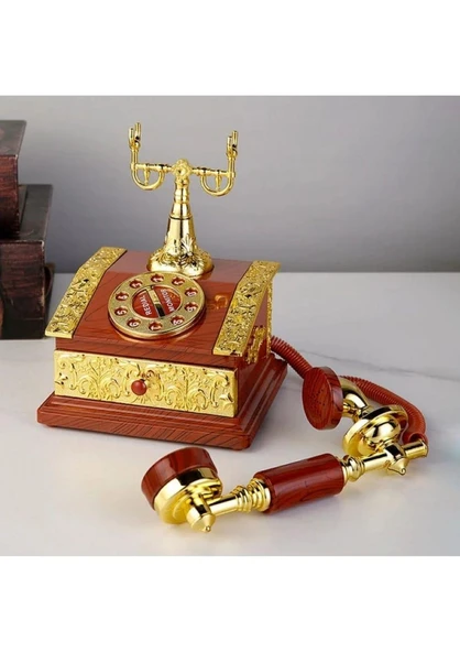 Nostaljik Telefon Müzik Kutusu Çekmeceli Takı Kutusu ürün görseli 1