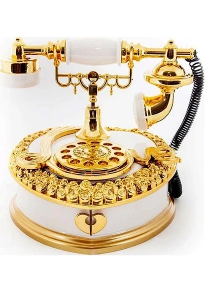 Nostaljik Polyester Telefon Müzik Ve Takı Mücevher Kutusu ürün görseli 1