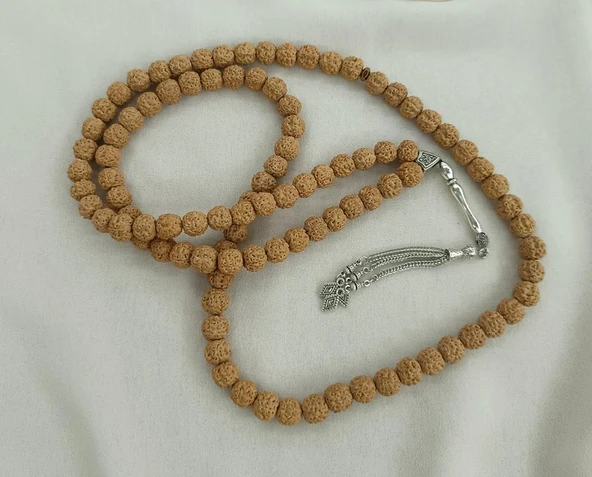 Tesbih 99 lük 10 mm Doğal Rudraksha Rudraşka Tespih ürün görseli 1