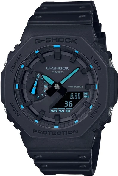 CASIO G-SHOCK GA-2100-1A2DR SİYAH SİLİKON KORDON ANALOG/DİJİTAL ERKEK KOL SAATİ ürün görseli 1