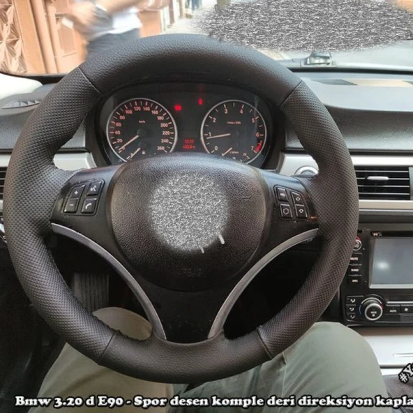 Bmw 3.20D E90 Araca Özel Deri Direksiyon Kılıfı NOKTA DÜZ ürün görseli 1