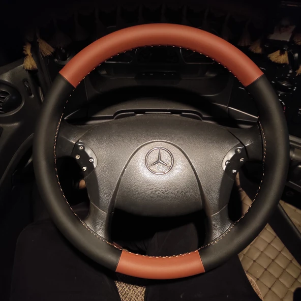 Mercedes Axor 1840 DİKMELİ Direksiyon Kılıfı (KAHVERENGİ SİYAH) ürün görseli 1