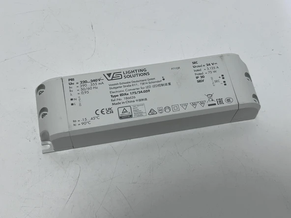 Vossloh-Schwabe EDXe 175/24.059 Led Sürücü 24V 75W - Resim 2