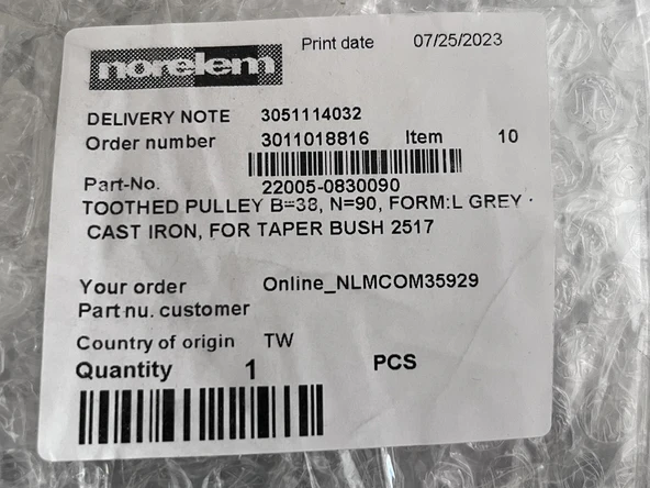 Norelem 2517 Burç Uyumlu Dişli Kasnak - Resim 5