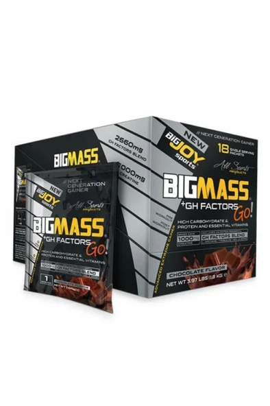 Bigjoy Sports Bigmass Gh Factors Mass Gainer Çikolata Aroma Karbonhidrat Tozu Şase 18 Servis - 1800g ürün görseli 1