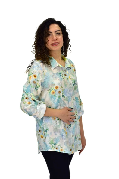 Kadın Uzun Kol Gömlek BGL-ST04665 - Resim 6
