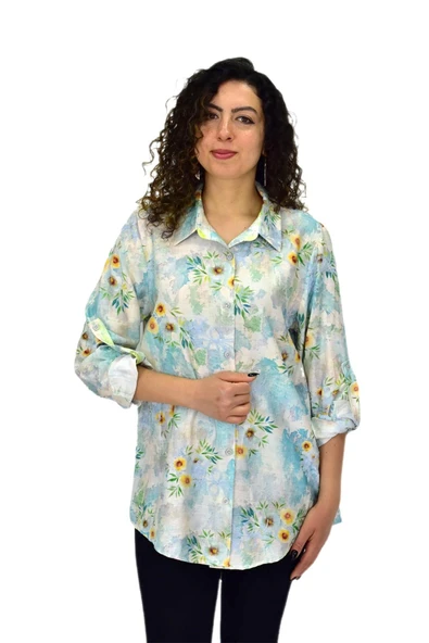 Kadın Uzun Kol Gömlek BGL-ST04665 - Resim 10
