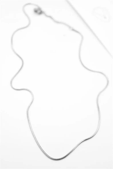 Yılan Zincir Kolye - 46cm - Gümüş - Resim 2