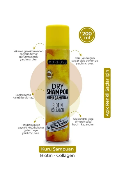 Kuru Şampuan Biotin Collagen 200 ML - Açık Renkli Saçlar - mrfs ürün görseli 1