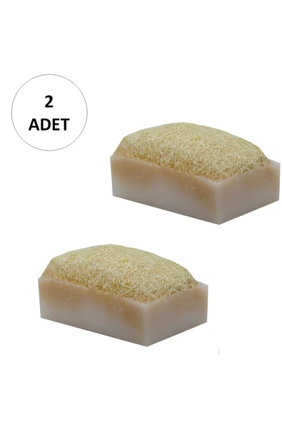 2 Adet Doğal Kabak Lifli Keçi Sütü Sabunu ürün görseli 1