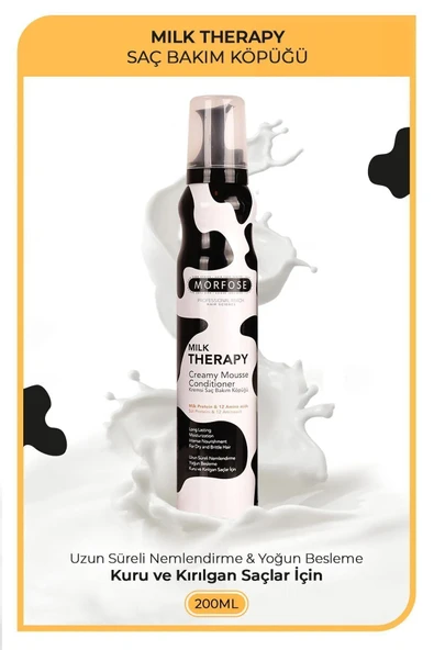 Milk Therapy Kremsi Saç Bakım Köpük 200 ML - Besleyici Koruyucu - mrfs ürün görseli 1