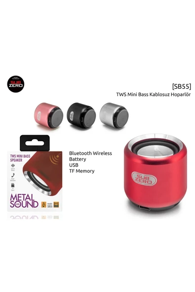 Mini Bass Speaker Bluetooth Güçlü Bas TF kart Uyumlu - Resim 2