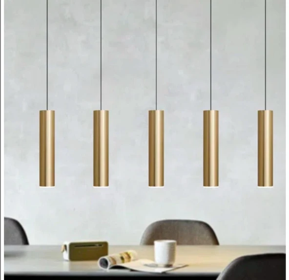 Mylights sıralı masaüstü beşli 5 li sartkıt 120cm metal gövde tasarruflu led ampul ile spot sarkıt  avize ürün görseli 1