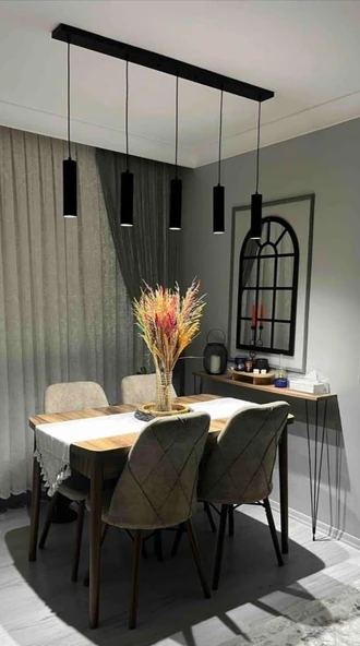 Mylights sıralı masaüstü beşli 5 li sartkıt 120cm metal gövde tasarruflu led ampul ile spot sarkıt  avize ürün görseli 1