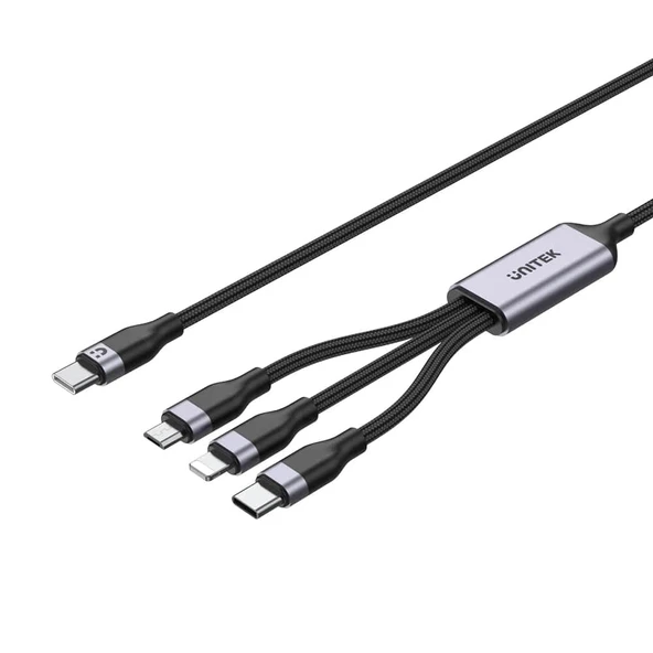 UNITEK TYPE-C 3in1 ŞARJ 1.5MT 20W (C14101BK-1.5M) ürün görseli 1