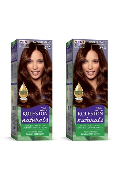 Naturals Saç Boyası Koyu Kestane 3/4 2x Paket ürün görseli 1