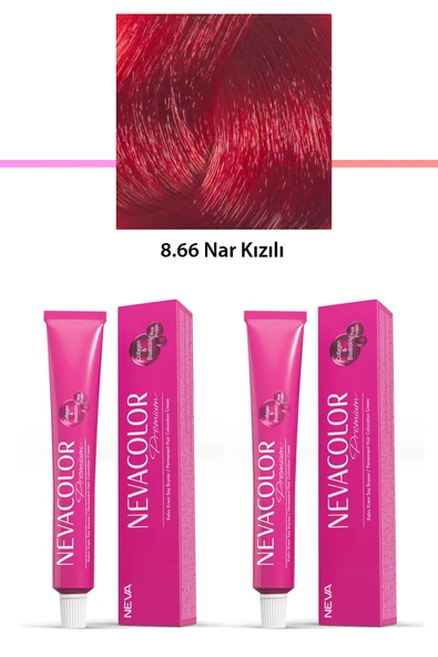 2 li Set Premium 8.66 Nar Kızılı - Kalıcı Krem Saç Boyası 2 X 50 g Tüp ürün görseli 1