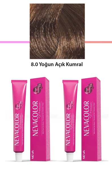 2 li Set Premium 8.0 Yoğun Açık Kumral - Kalıcı Krem Saç Boyası 2 X 50 g Tüp ürün görseli 1