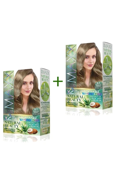 2 Paket Natural Beauty Amonyaksız Saç Boyası 8.1 Küllü Açık Kumral ürün görseli 1
