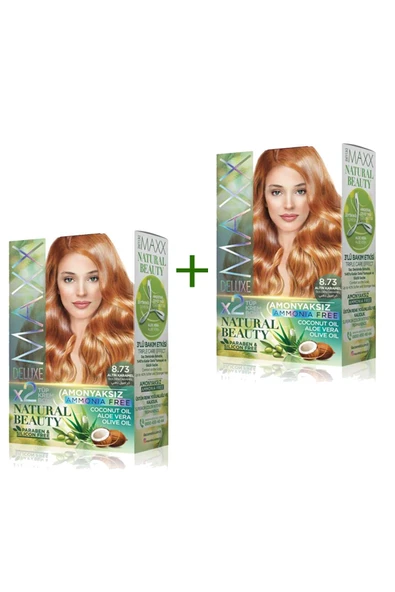 2 Paket Natural Beauty Amonyaksız Saç Boyası 8.73 Altın Karamel ürün görseli 1