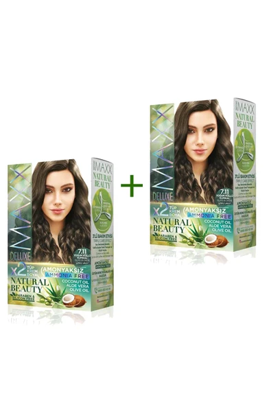 2 Paket Natural Beauty Amonyaksız Saç Boyası 7.11 Yoğun Küllü Kumral ürün görseli 1