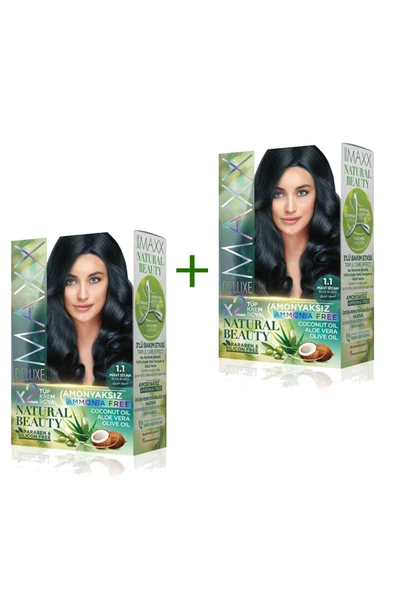 2 Paket Natural Beauty Amonyaksız Saç Boyası 1.1 Mavi Siyah ürün görseli 1