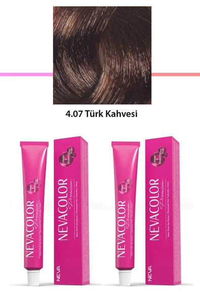 2 li Set Premium 4.07 Türk Kahvesi - Kalıcı Krem Saç Boyası 2 X 50 g Tüp ürün görseli 1
