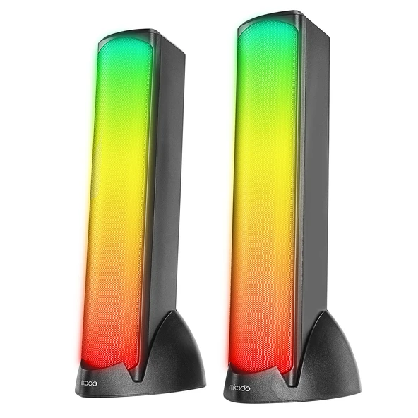 Mikado MD-183 2.0 3W*2 Bluetooth Siyah RGB Aydınlatmalı USB + 3.5mm USB 5V Speaker Hoparlör ürün görseli 1