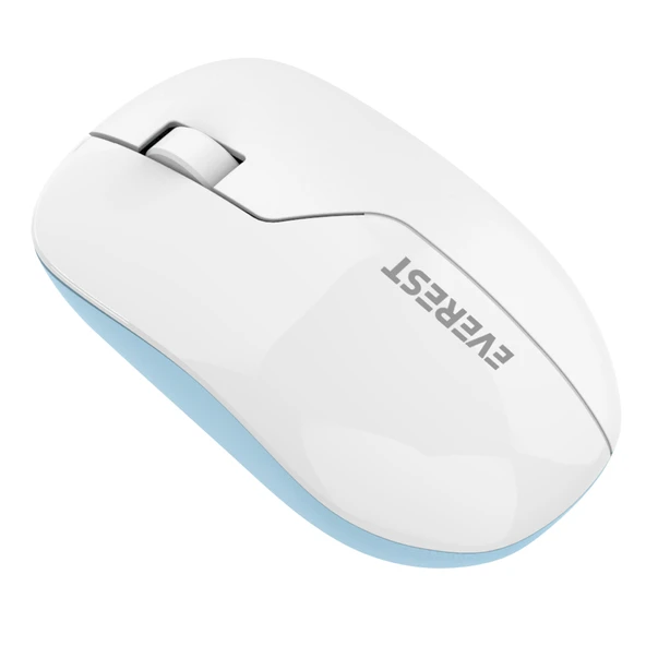 Everest SMW-973 Usb Beyaz/Mavi 2.4Ghz Kablosuz Mouse (M-03) ürün görseli 1
