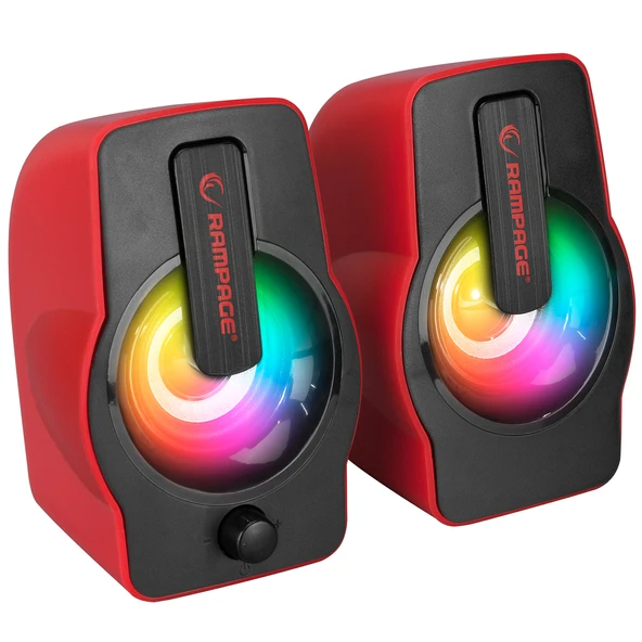 Rampage RMS-G7 FALSETTO 2.0 6 Watt RGB Ledli Kırmızı Multimedia Gaming USB Speaker ürün görseli 1