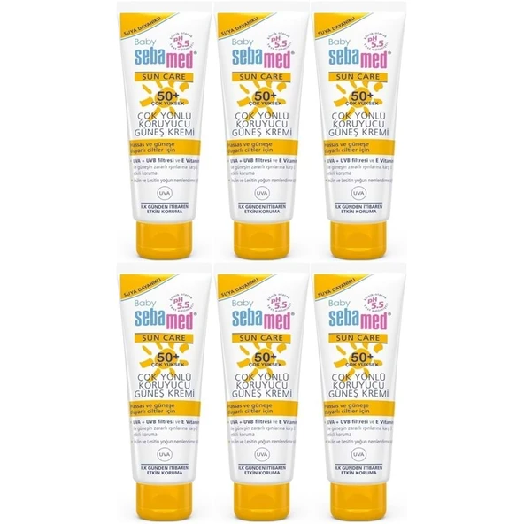Sebamed Baby Sun Care Güneş Kremi 75ML 50+ Çok Yüksek Faktör Çoçuk (6 Lı Set) ürün görseli 1